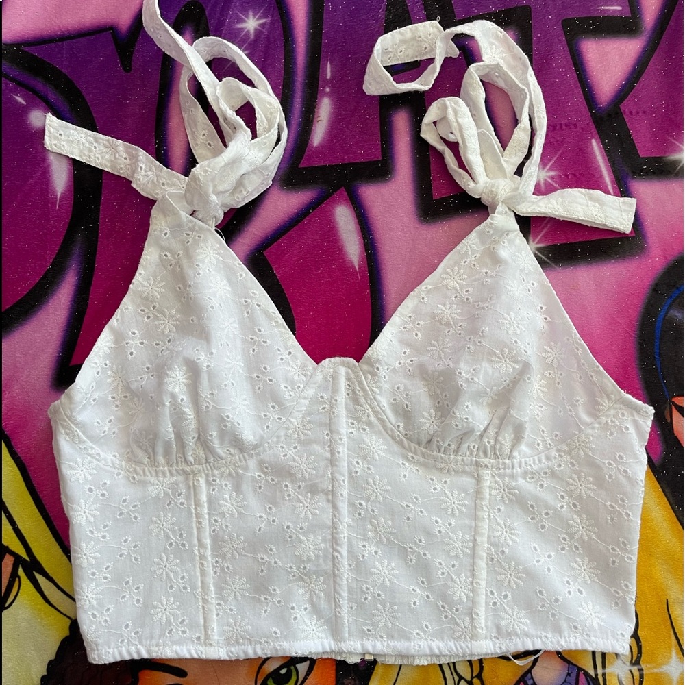 white corset top